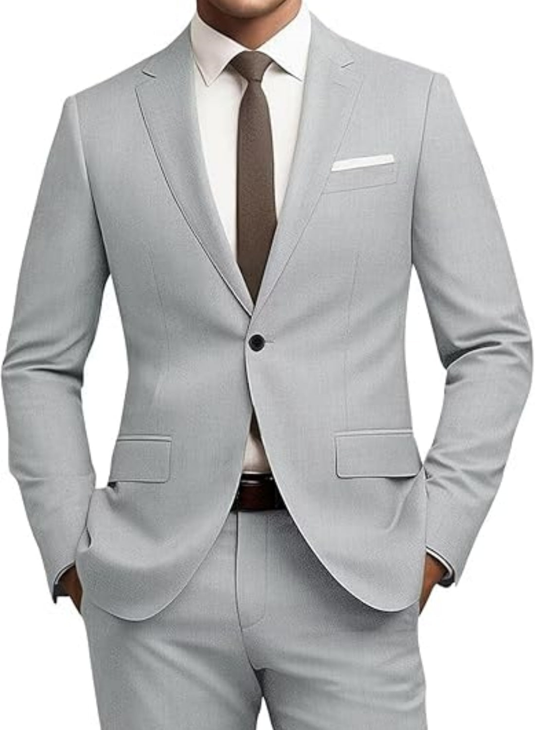 Men's Suit Slim Fit 2-piece Set Casual Business Set - IVOIRART.COM