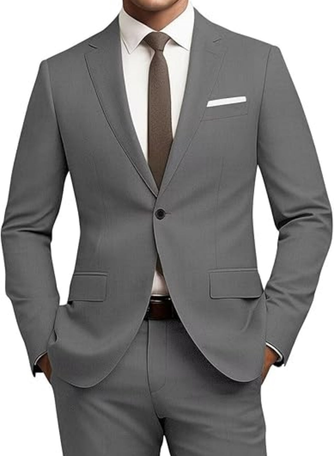 Men's Suit Slim Fit 2-piece Set Casual Business Set - IVOIRART.COM