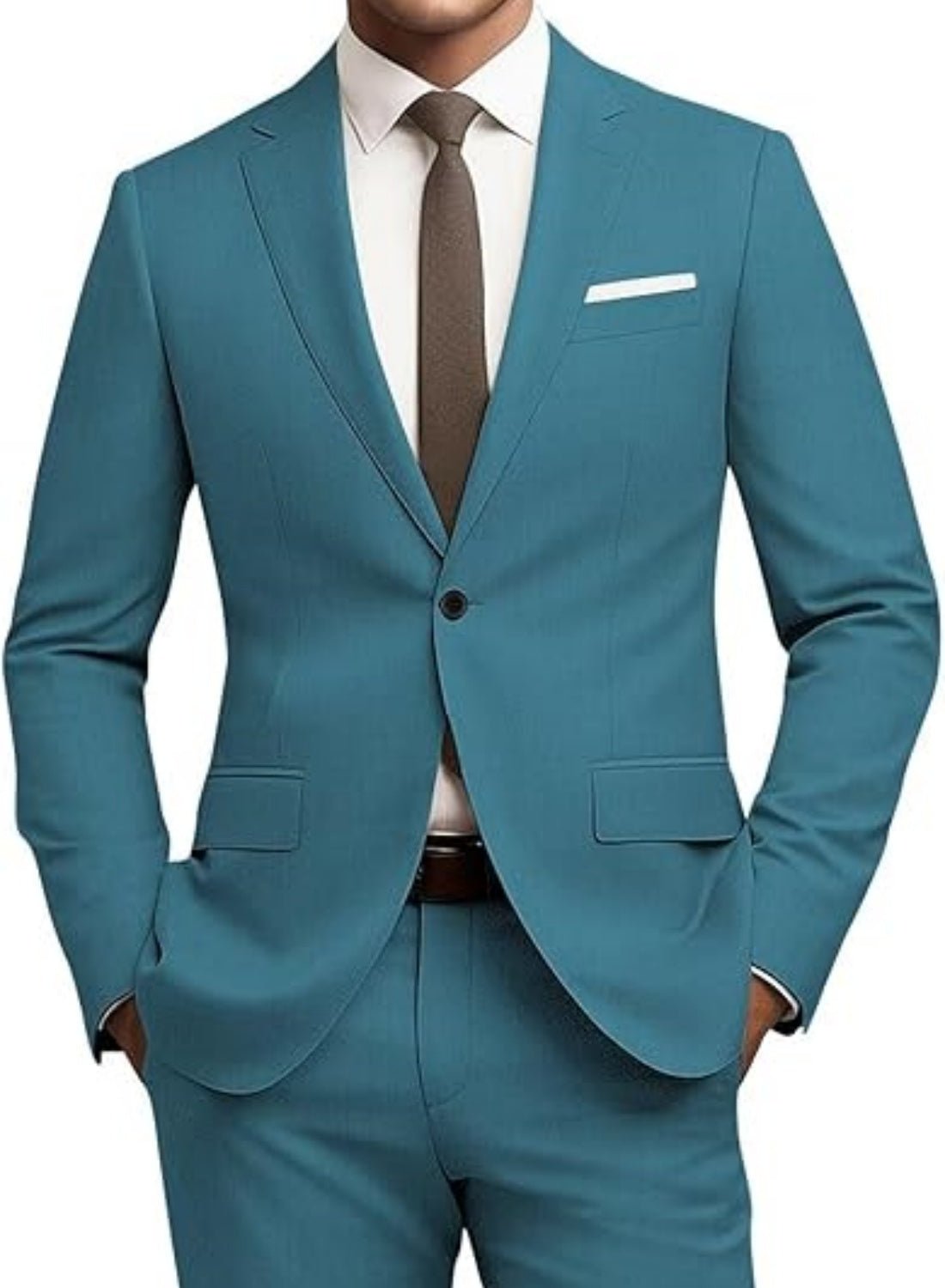 Men's Suit Slim Fit 2-piece Set Casual Business Set - IVOIRART.COM