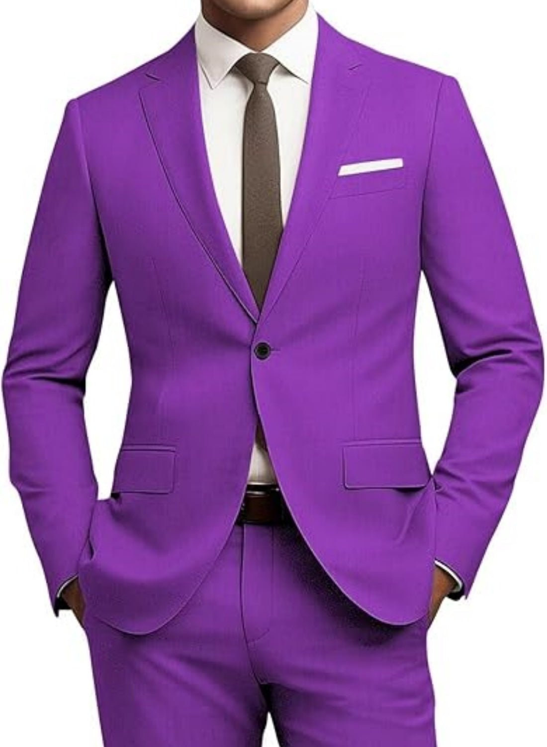 Men's Suit Slim Fit 2-piece Set Casual Business Set - IVOIRART.COM
