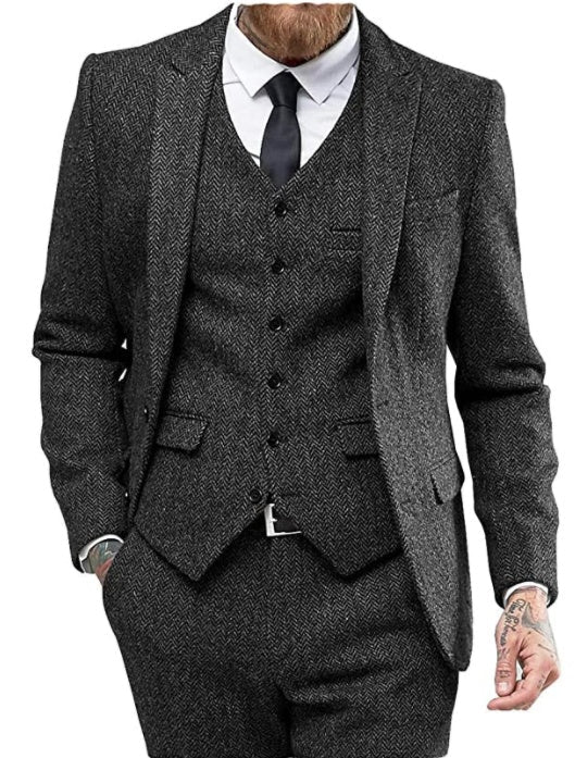 Men's suit three-piece suit suit - IVOIRART.COM