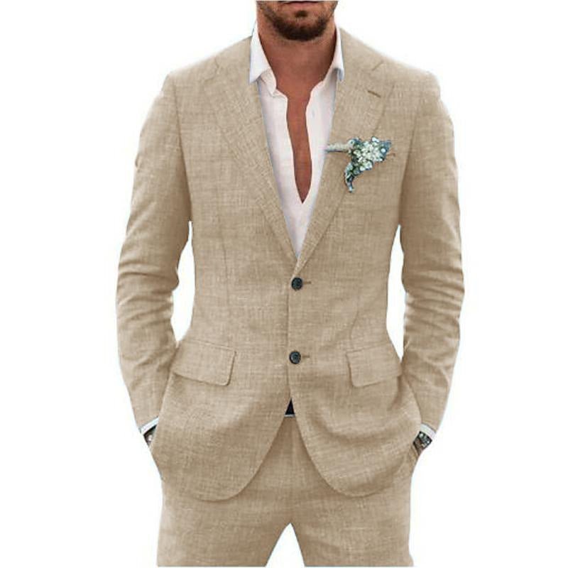 Men's Suit Wedding Party Suit Slim Fit Casual Coat Trousers - IVOIRART.COM