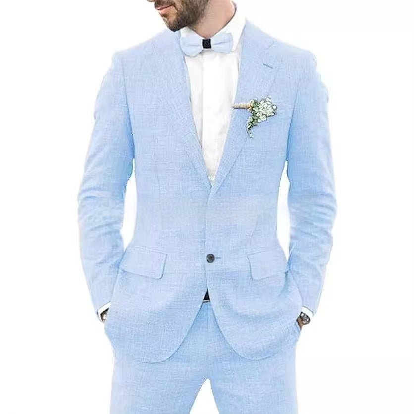 Men's Suit Wedding Party Suit Slim Fit Casual Coat Trousers - IVOIRART.COM