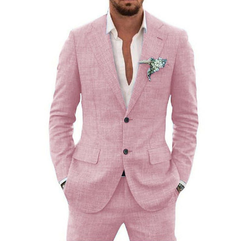 Men's Suit Wedding Party Suit Slim Fit Casual Coat Trousers - IVOIRART.COM