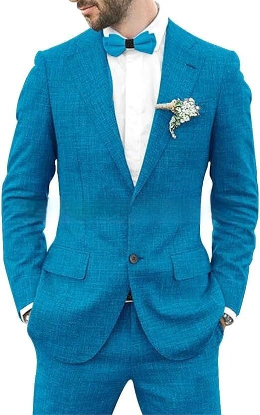 Men's Suit Wedding Party Suit Slim Fit Casual Coat Trousers - IVOIRART.COM