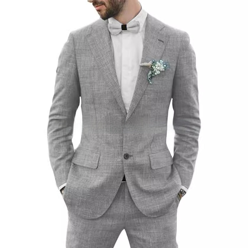 Men's Suit Wedding Party Suit Slim Fit Casual Coat Trousers - IVOIRART.COM