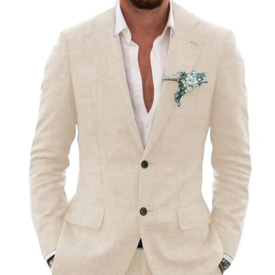 Men's Suit Wedding Party Suit Slim Fit Casual Coat Trousers - IVOIRART.COM