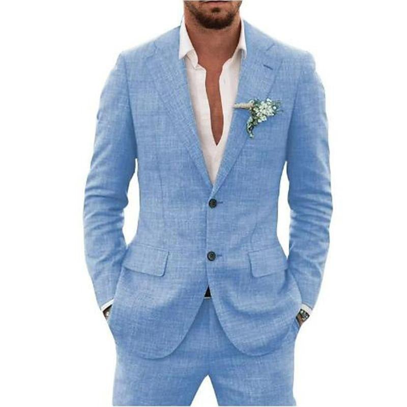 Men's Suit Wedding Party Suit Slim Fit Casual Coat Trousers - IVOIRART.COM