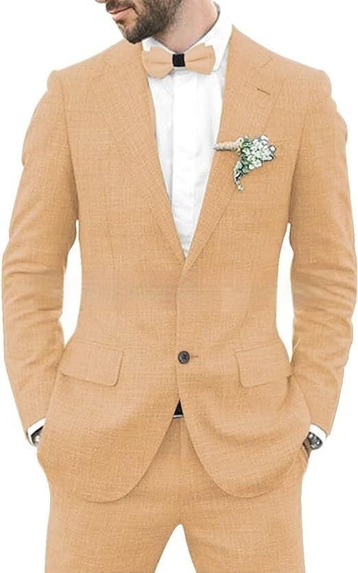 Men's Suit Wedding Party Suit Slim Fit Casual Coat Trousers - IVOIRART.COM