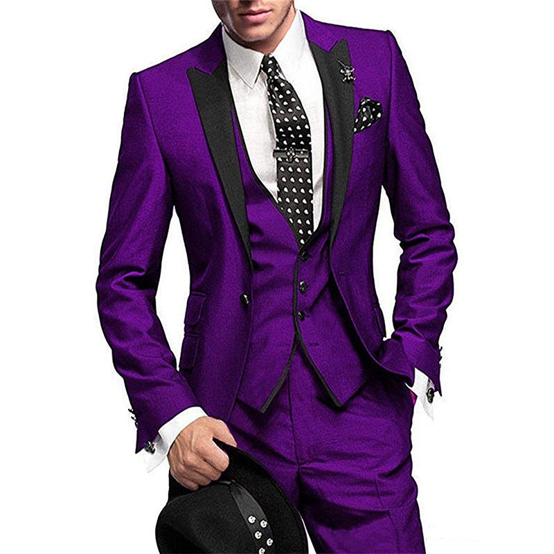 Men's Three-piece Suit Bridegroom Best Man Wedding Suit Men - IVOIRART.COM