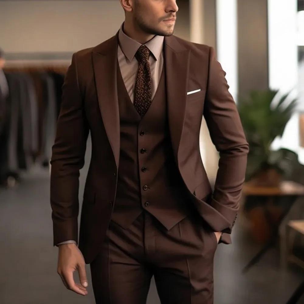 Men's Three-piece Suit Solid Color High Sense - IVOIRART.COM
