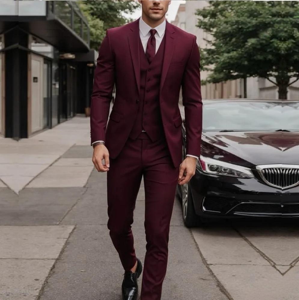 Men's Three-piece Suit Solid Color High Sense - IVOIRART.COM