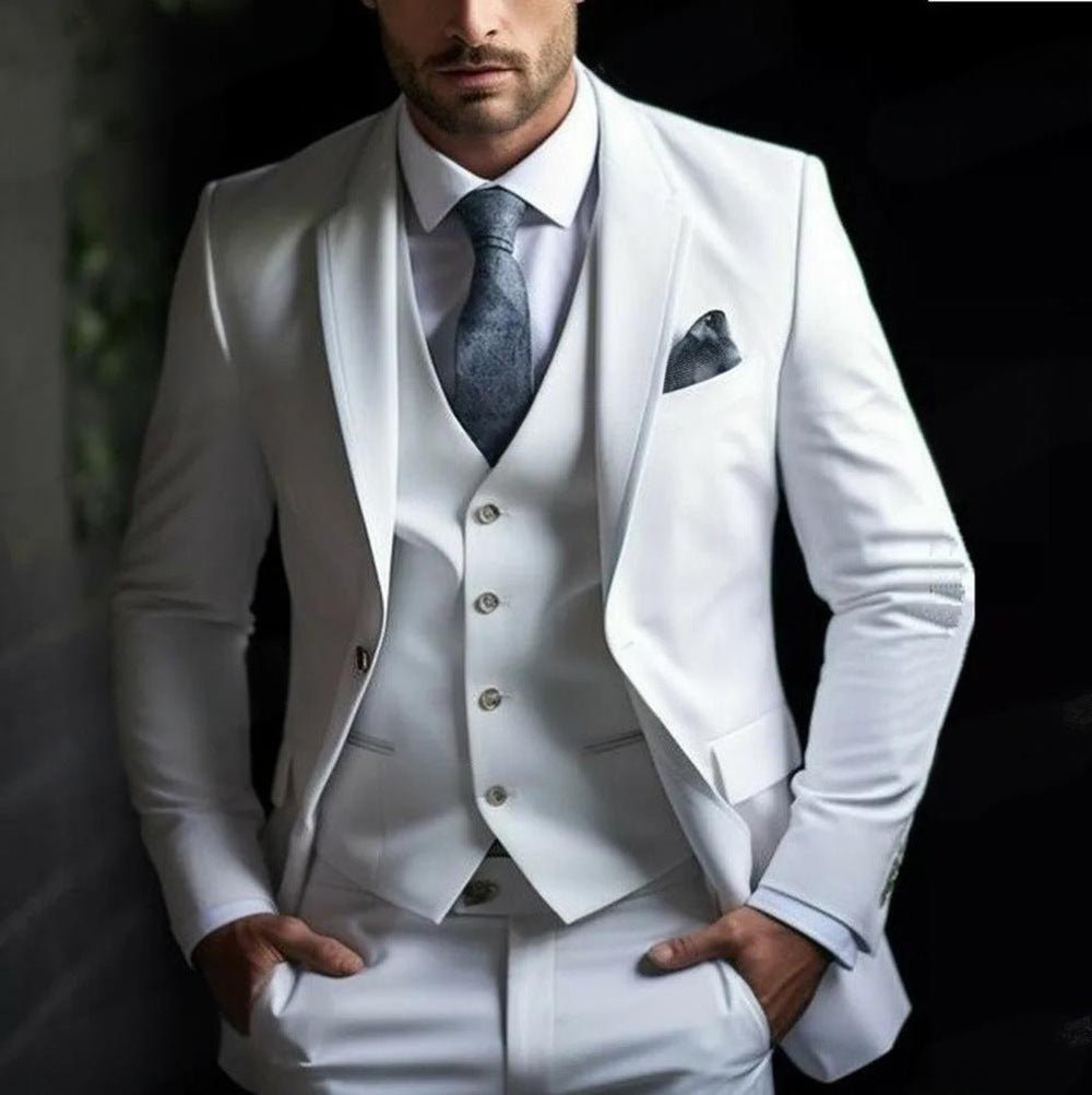 Men's Three-piece Suit Solid Color High Sense - IVOIRART.COM