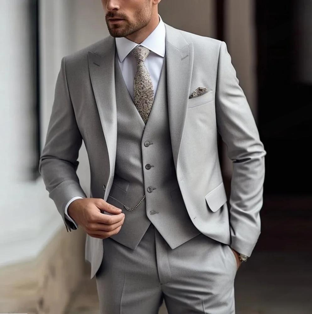 Men's Three-piece Suit Solid Color High Sense - IVOIRART.COM