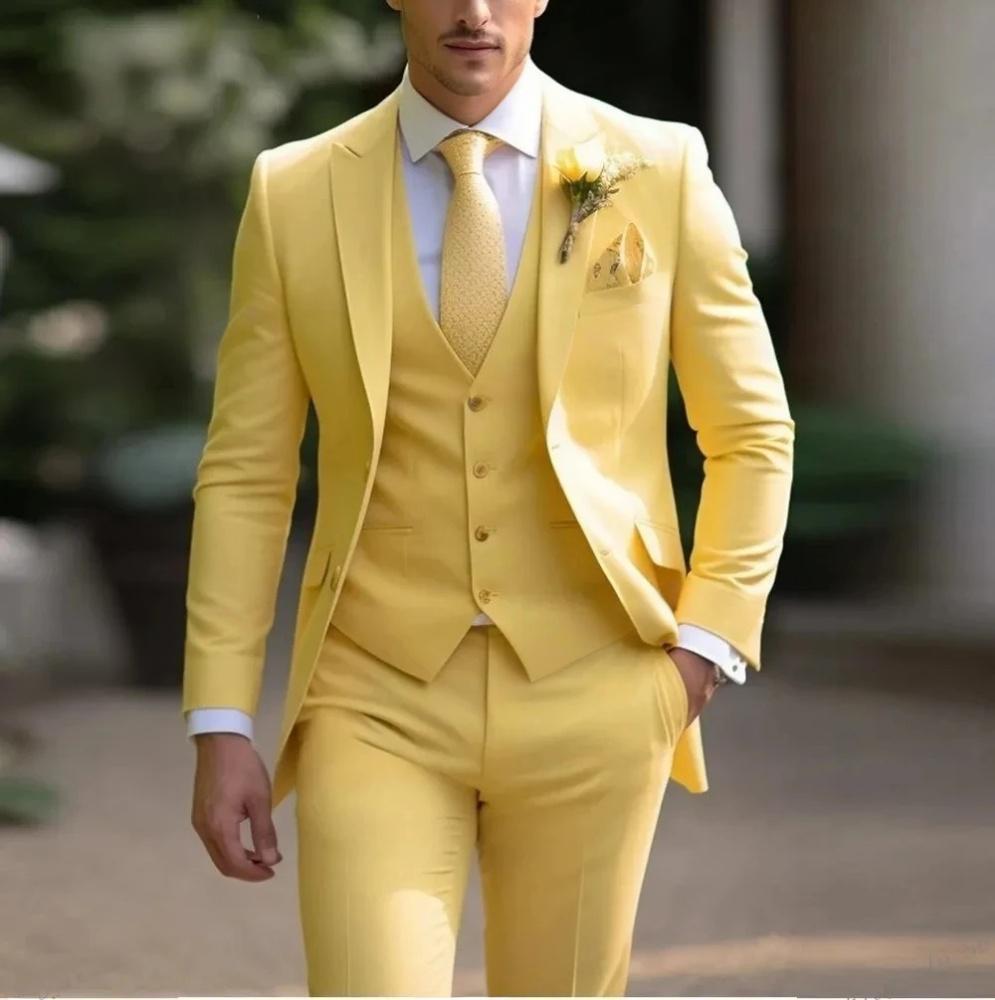 Men's Three-piece Suit Solid Color High Sense - IVOIRART.COM