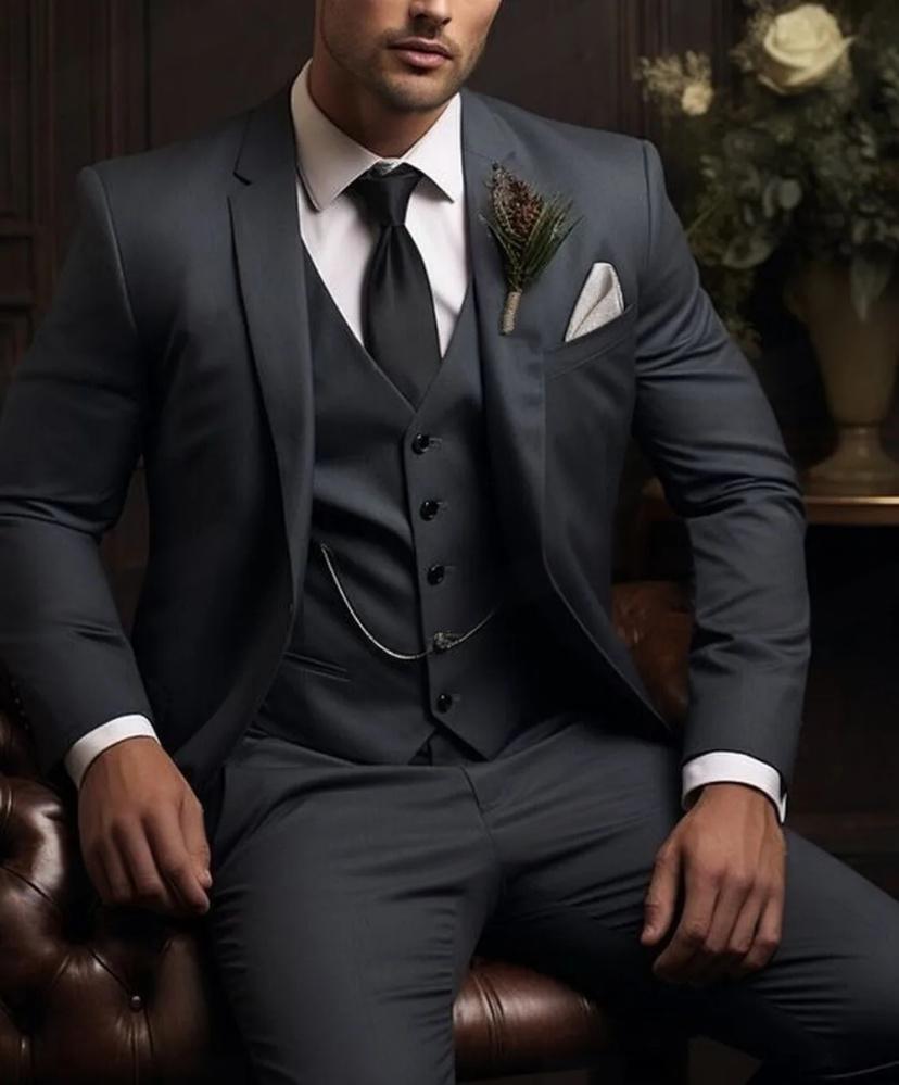 Men's Three-piece Suit Solid Color High Sense - IVOIRART.COM