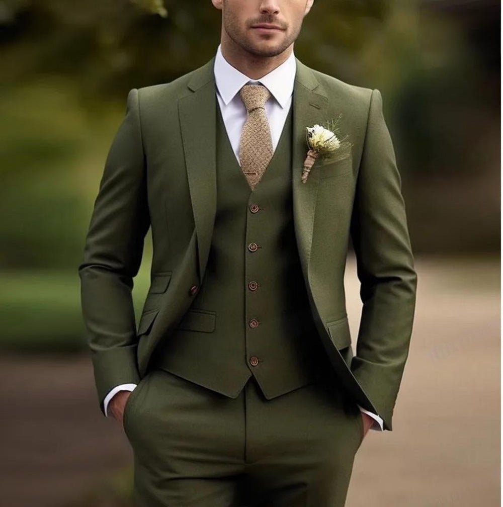 Men's Three-piece Suit Solid Color High Sense - IVOIRART.COM