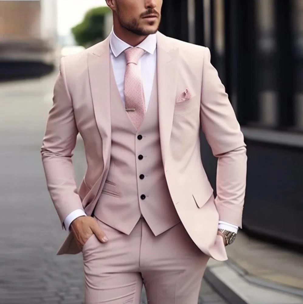 Men's Three-piece Suit Solid Color High Sense - IVOIRART.COM
