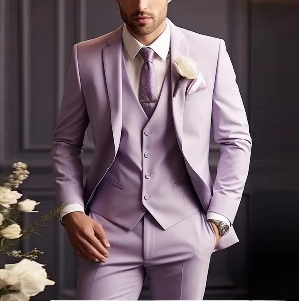 Men's Three-piece Suit Solid Color High Sense - IVOIRART.COM