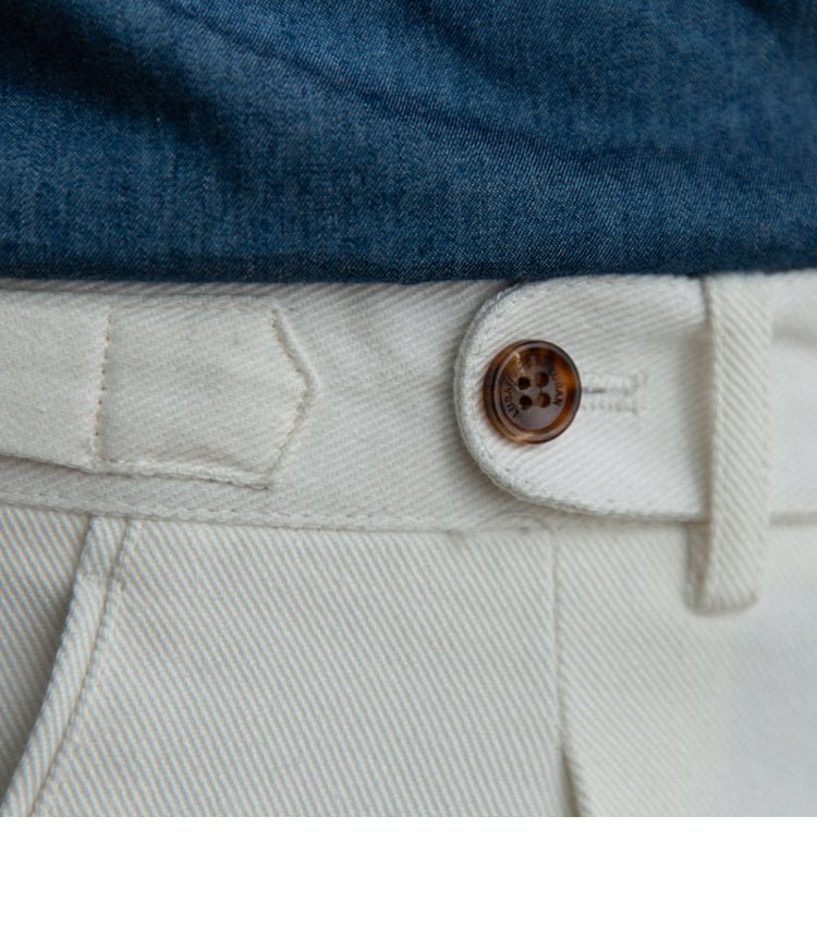 Men's Washed Cotton High Waist Straight Pants - IVOIRART.COM