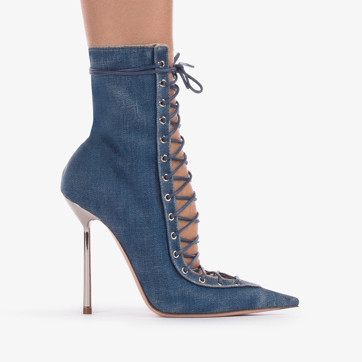 Mesh Patent Leather High-Heel Sandals For Women - IVOIRART.COM