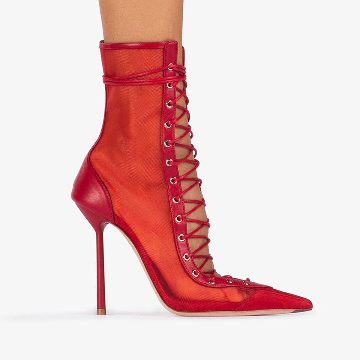 Mesh Patent Leather High-Heel Sandals For Women - IVOIRART.COM