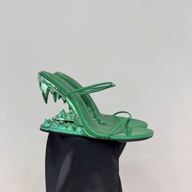 Metal High Heeled Fangs Sandals - IVOIRART.COM