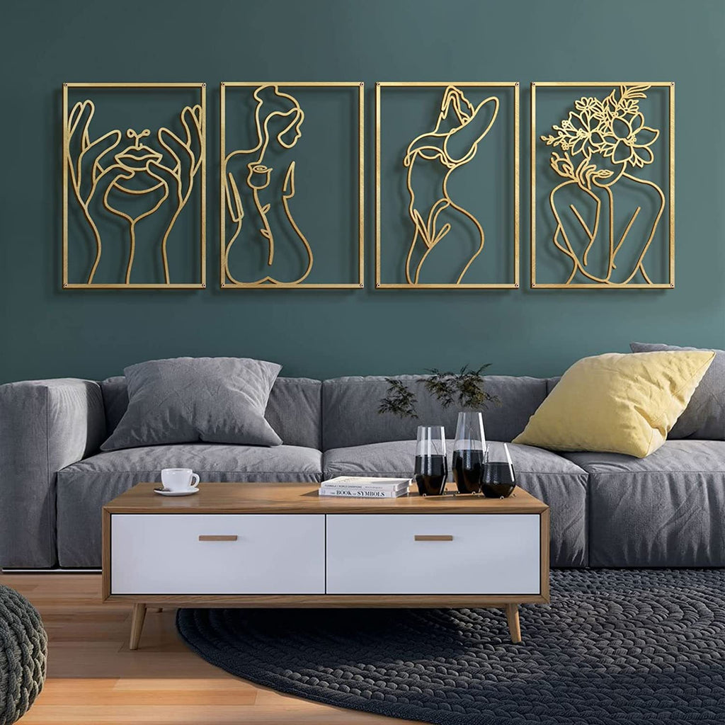 Metal Wall Ornament Art Silhouette Female - IVOIRART.COM