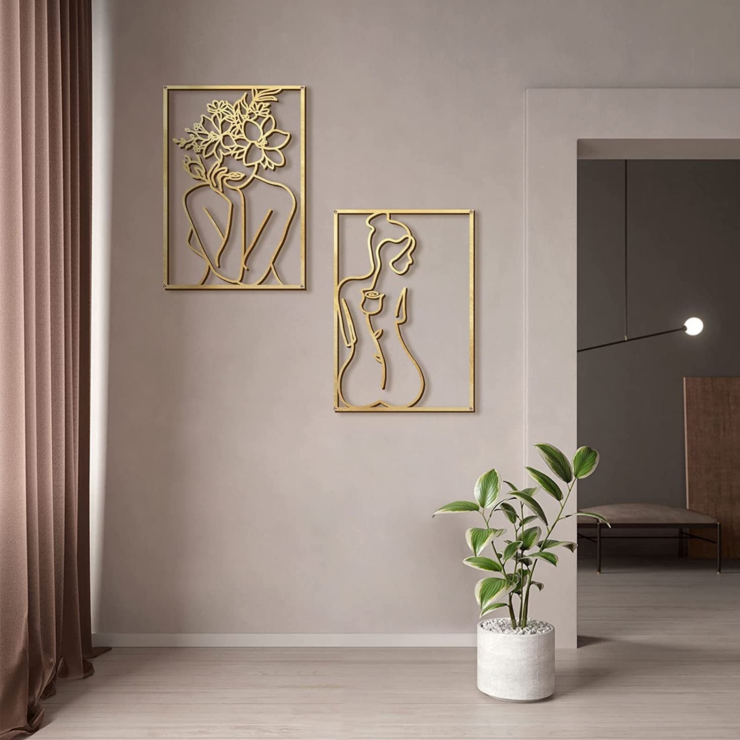 Metal Wall Ornament Art Silhouette Female - IVOIRART.COM