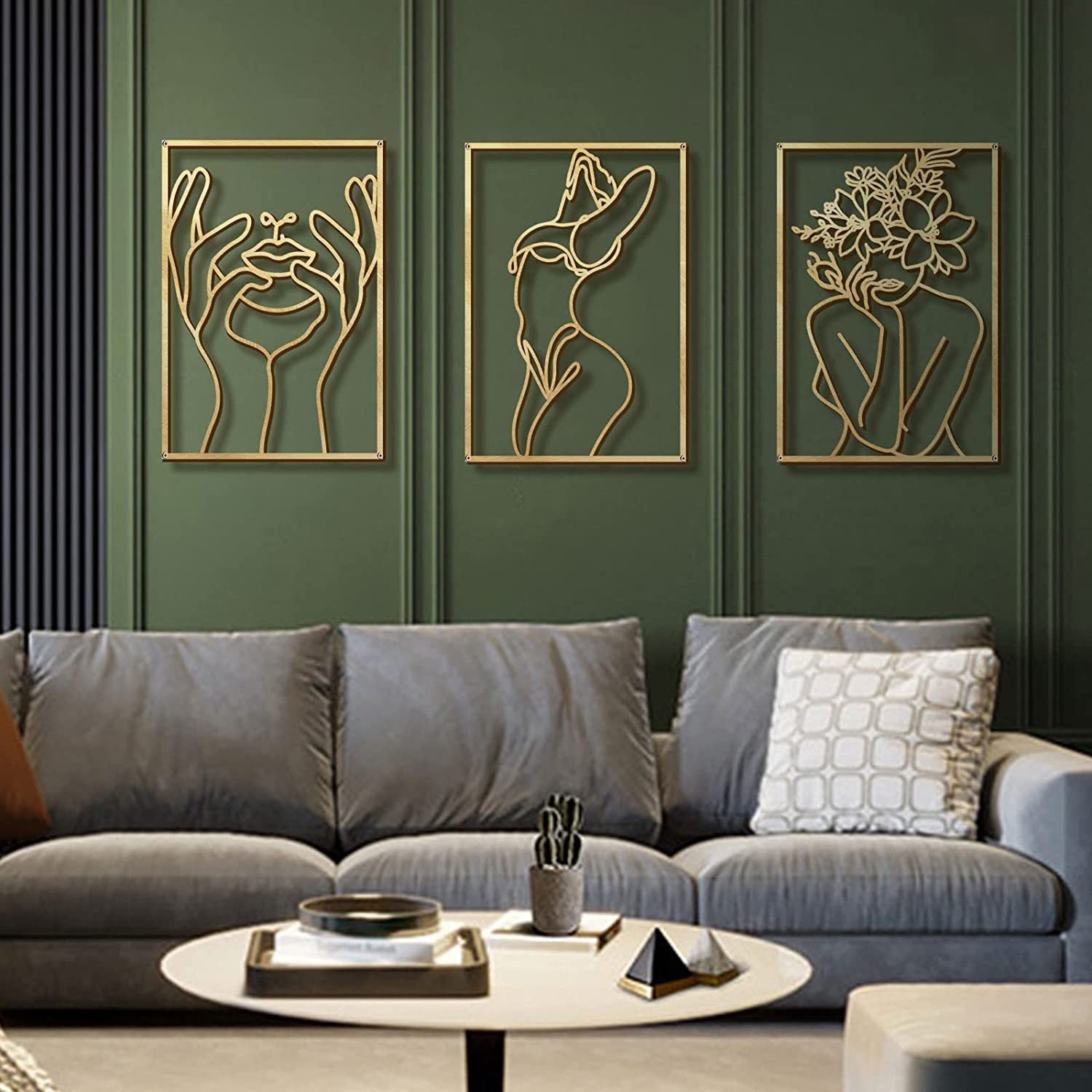 Metal Wall Ornament Art Silhouette Female - IVOIRART.COM