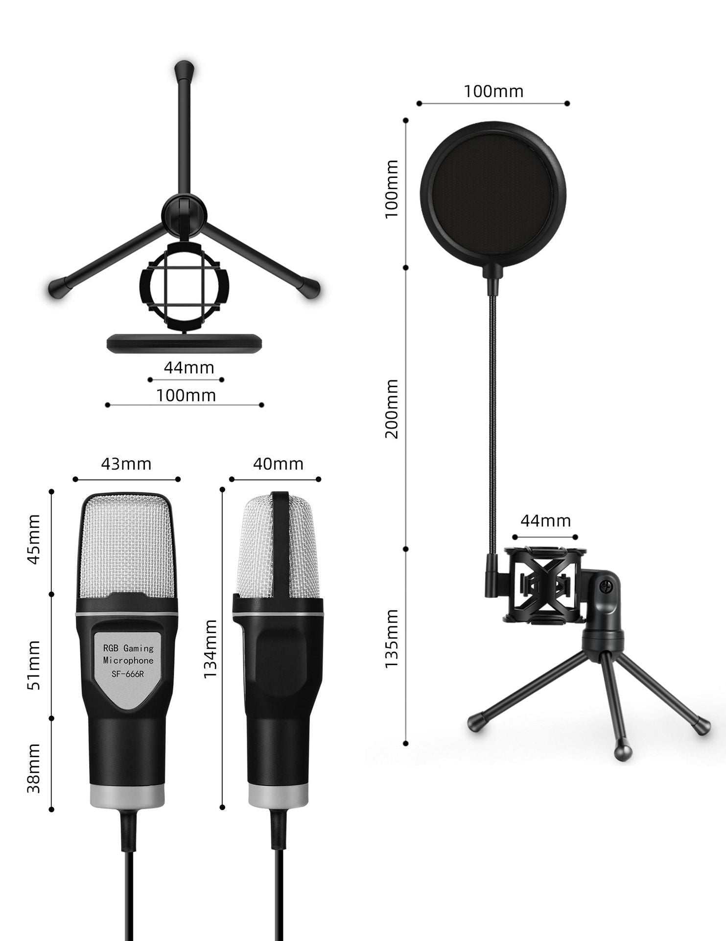 Microphone de bureau pour conférence en direct avec réduction dynamique du bruit DSP SF-666R - IVOIRART.COM