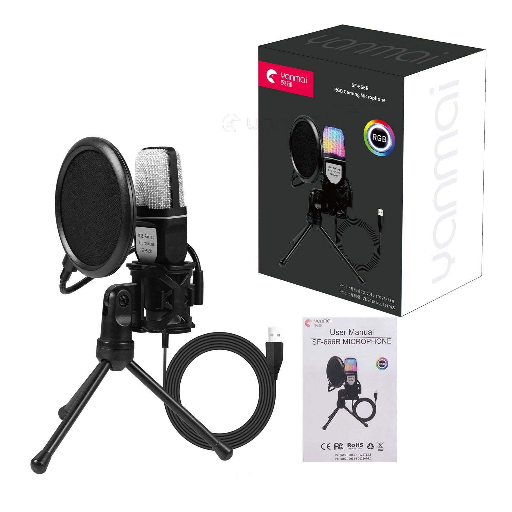 Microphone de bureau pour conférence en direct avec réduction dynamique du bruit DSP SF-666R - IVOIRART.COM