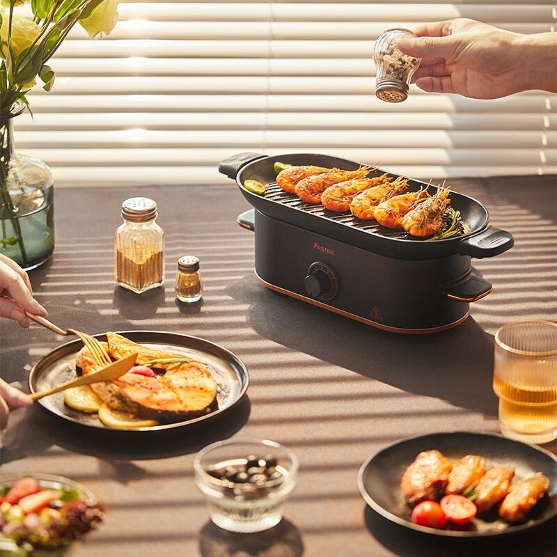 Mini Barbecue Plate Electric Baking Pan Grill Household Smoke-free - IVOIRART.COM