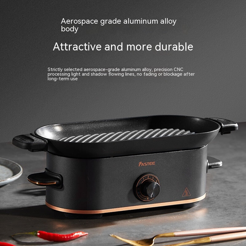 Mini Barbecue Plate Electric Baking Pan Grill Household Smoke-free - IVOIRART.COM