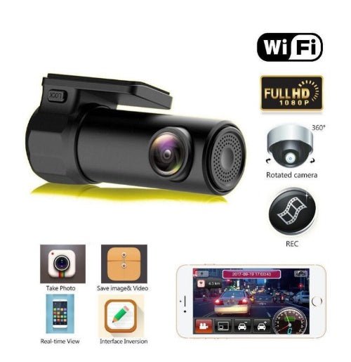 Mini Caméra DVR de Voiture WIFI Caméscope Auto Sans Fil Application Moniteur Boîte Noire - IVOIRART.COM