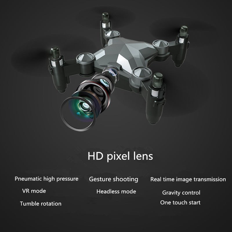 Mini drone pliable 'valise' rangement, photo aérienne WiFi 480P/720P, télécommande - IVOIRART.COM
