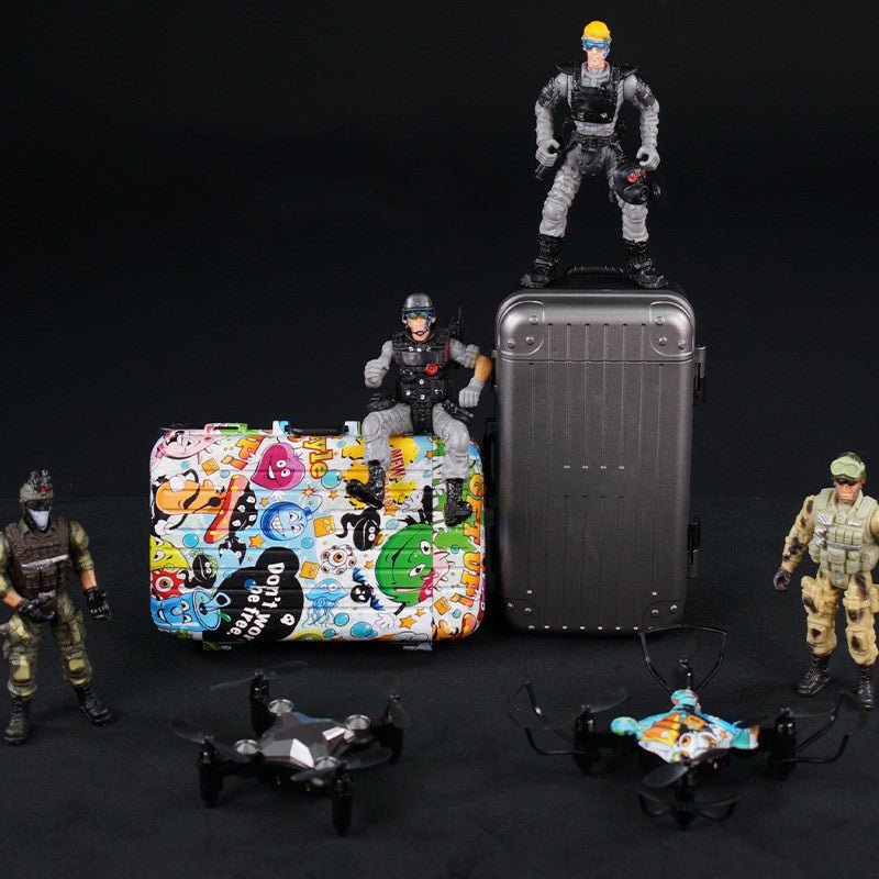 Mini drone pliable 'valise' rangement, photo aérienne WiFi 480P/720P, télécommande - IVOIRART.COM
