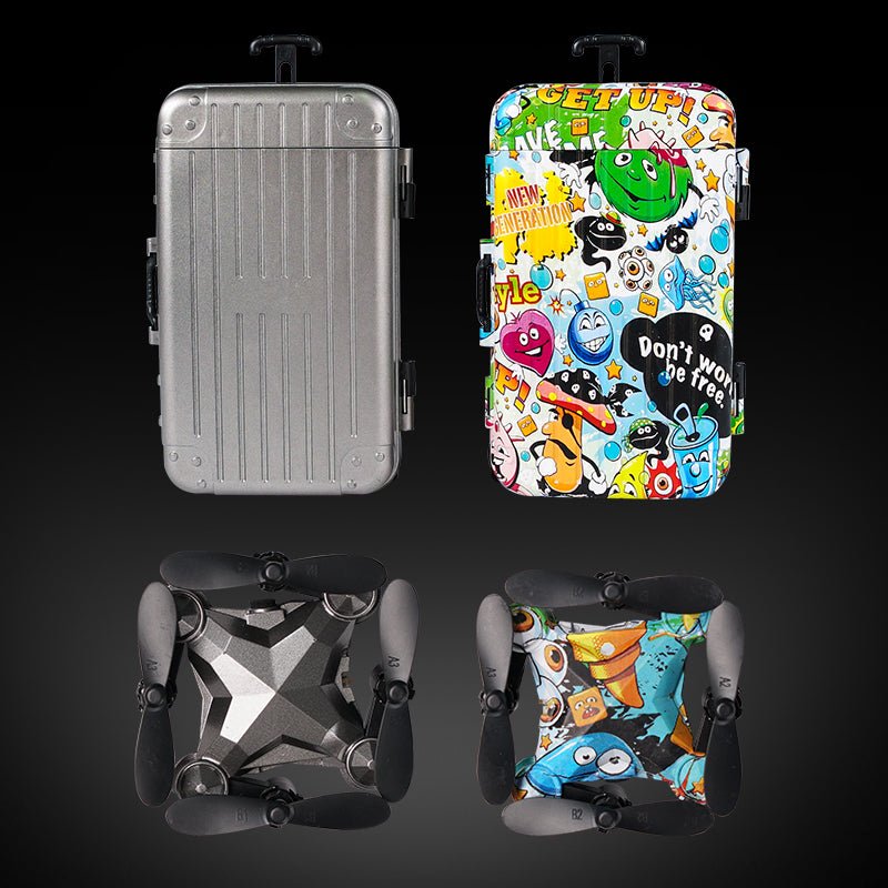 Mini drone pliable 'valise' rangement, photo aérienne WiFi 480P/720P, télécommande - IVOIRART.COM