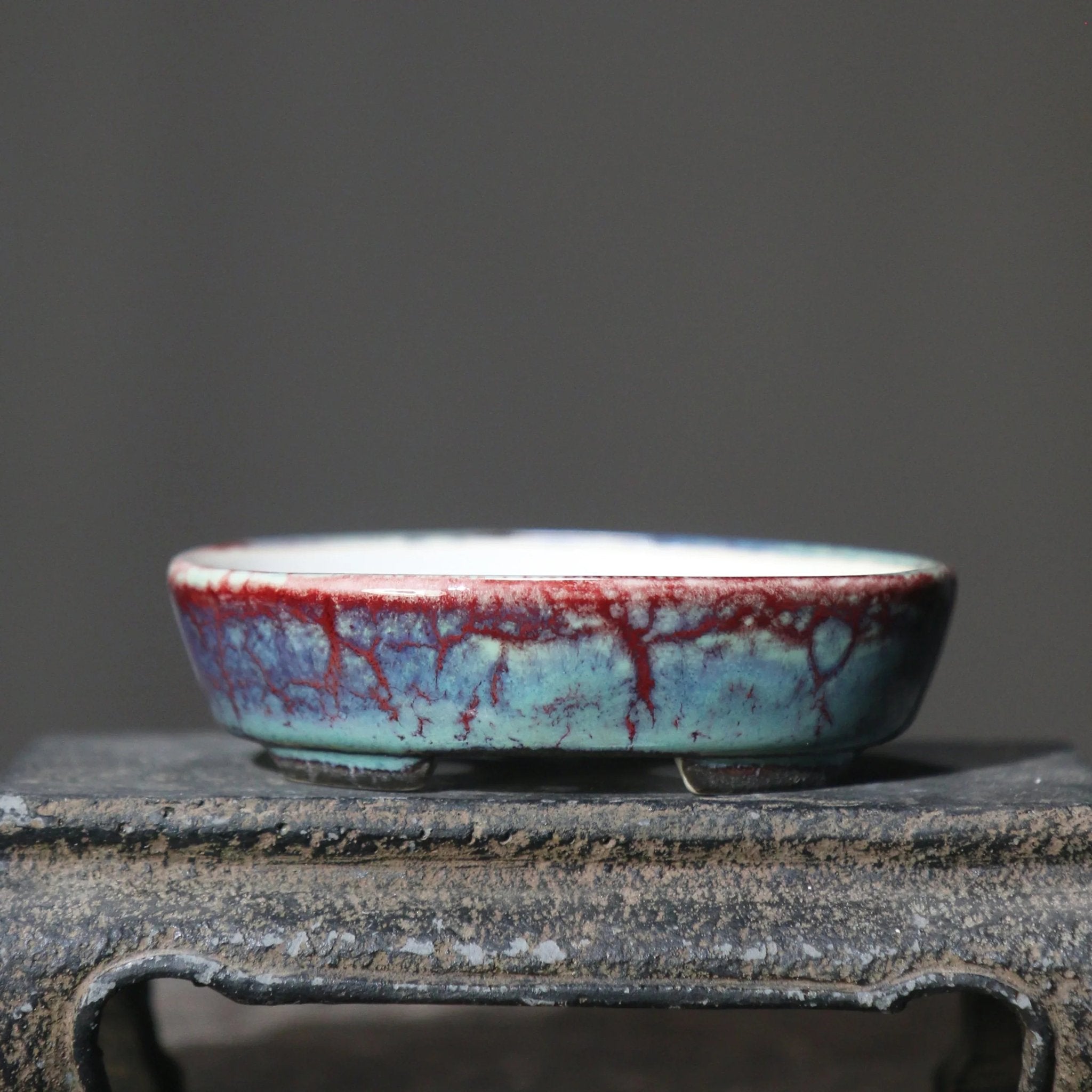 Mini Pot de Fleurs Ovale Extra Petit en Sable Violet pour Décoration Élégante - IVOIRART.COM