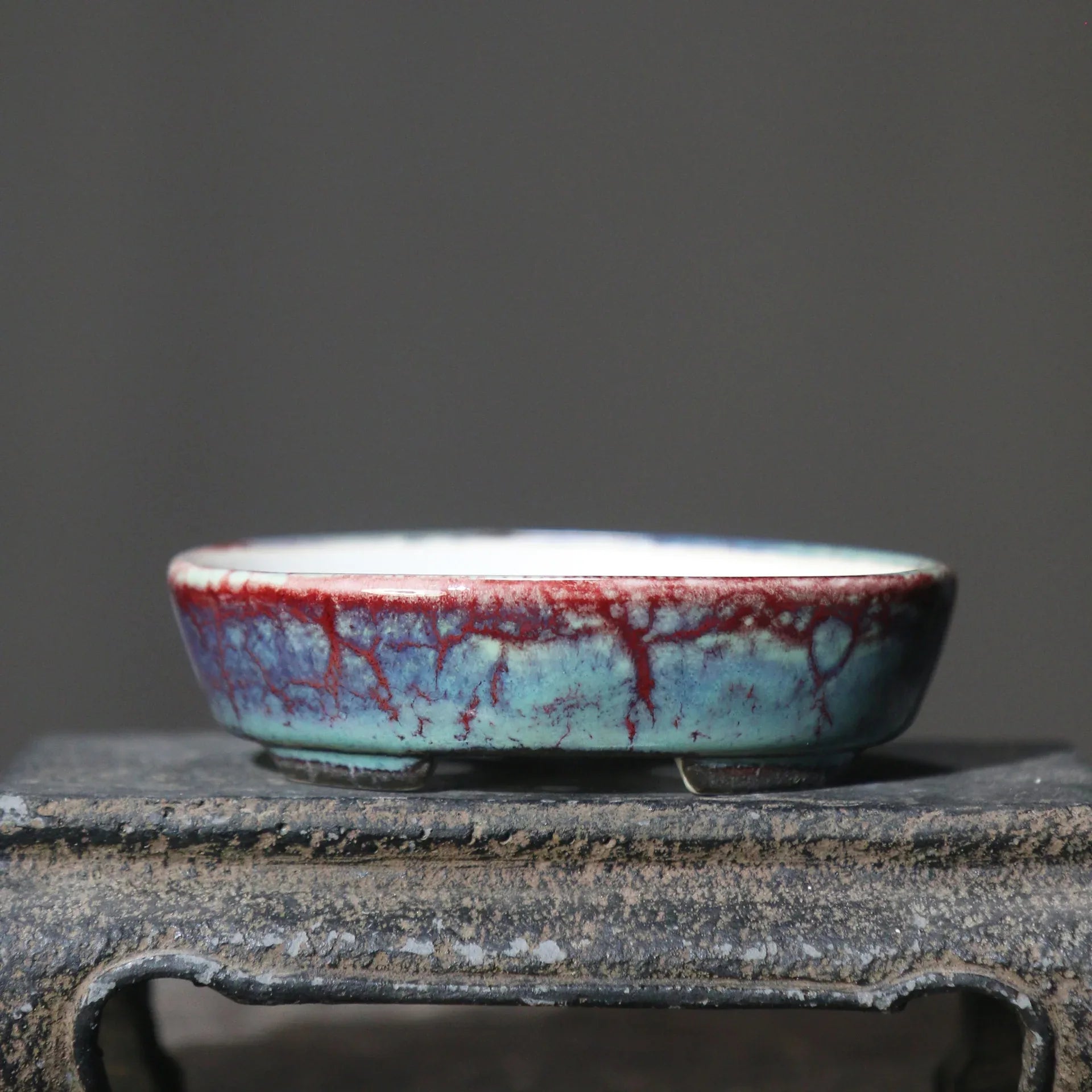 Mini Pot de Fleurs Ovale Extra Petit en Sable Violet pour Décoration Élégante - IVOIRART.COM