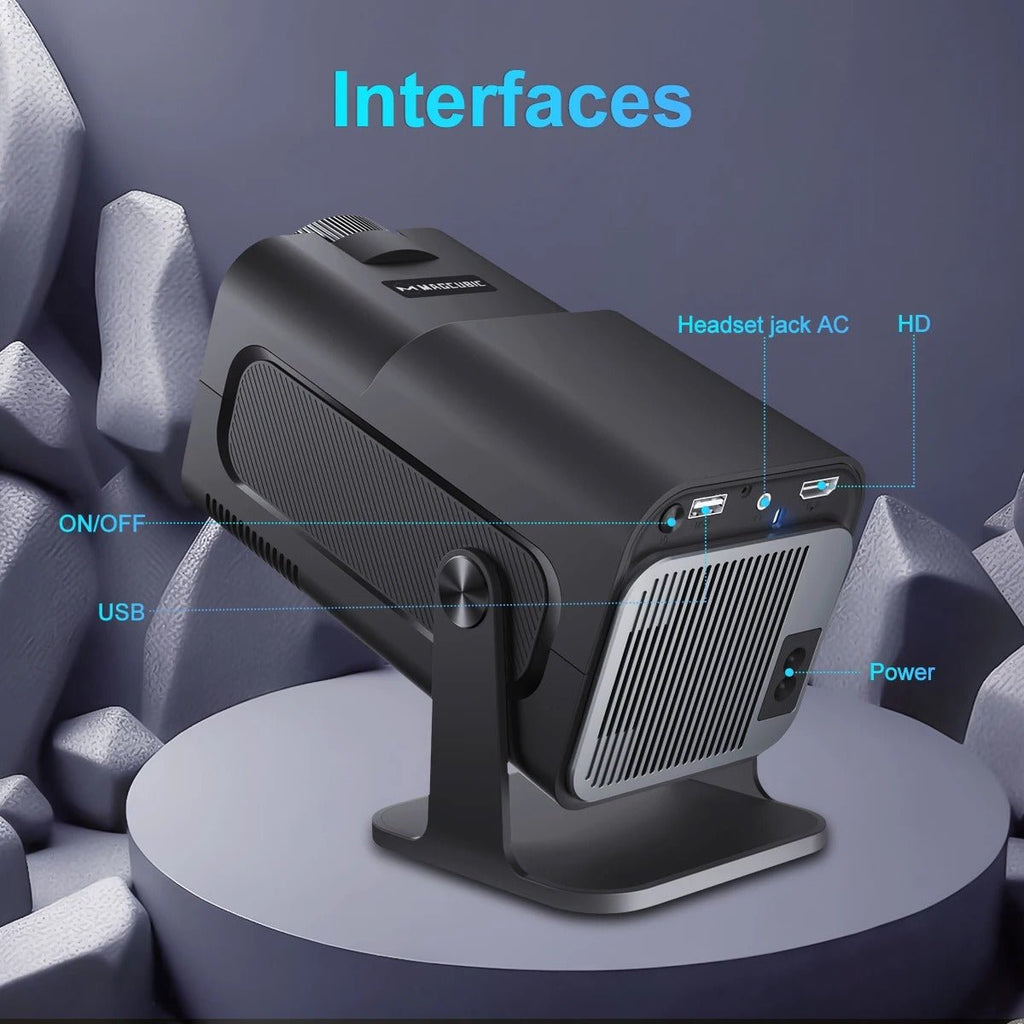 Mini projecteur 4K sans fil WiFi Smart 5G — 1080p 390 ANSI lumens, 60W, Android. - IVOIRART.COM