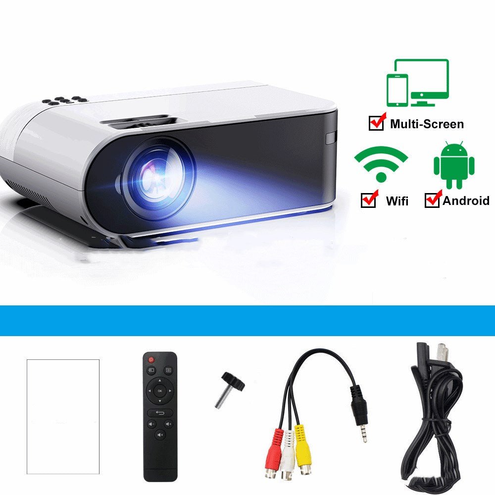 Mini projecteur portable haute définition 854x480, édition basique Android, luminosité 2400 lumens - IVOIRART.COM