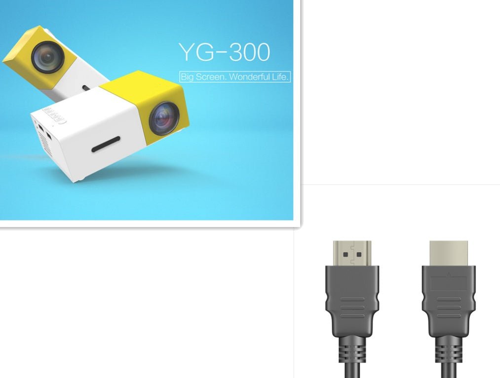 Mini projecteur portable HD 1080P avec haute résolution et format 16:9/4:3 - IVOIRART.COM