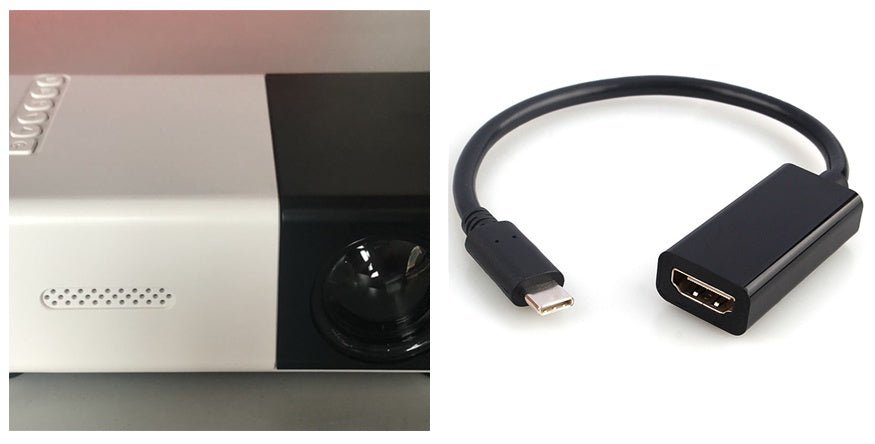 Mini projecteur portable HD 1080P avec haute résolution et format 16:9/4:3 - IVOIRART.COM
