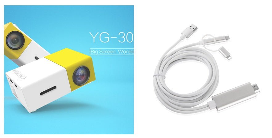 Mini projecteur portable HD 1080P avec haute résolution et format 16:9/4:3 - IVOIRART.COM
