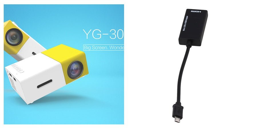 Mini projecteur portable HD 1080P avec haute résolution et format 16:9/4:3 - IVOIRART.COM