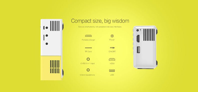 Mini projecteur portable HD 1080P avec haute résolution et format 16:9/4:3 - IVOIRART.COM