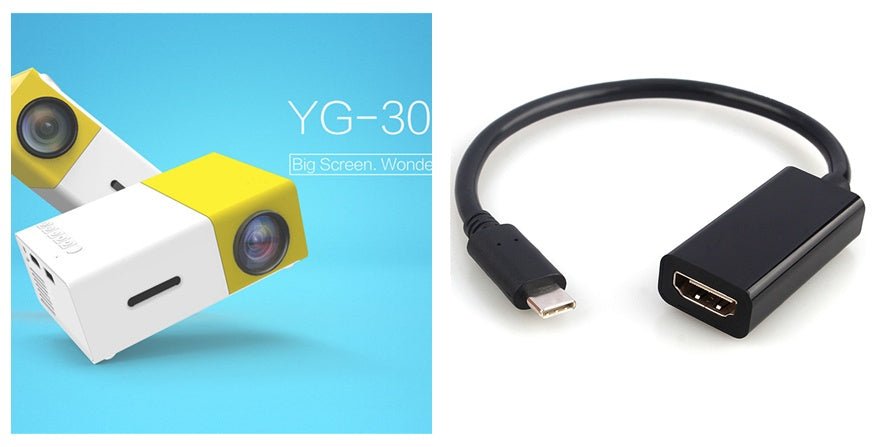 Mini projecteur portable HD 1080P avec haute résolution et format 16:9/4:3 - IVOIRART.COM