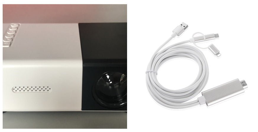 Mini projecteur portable HD 1080P avec haute résolution et format 16:9/4:3 - IVOIRART.COM