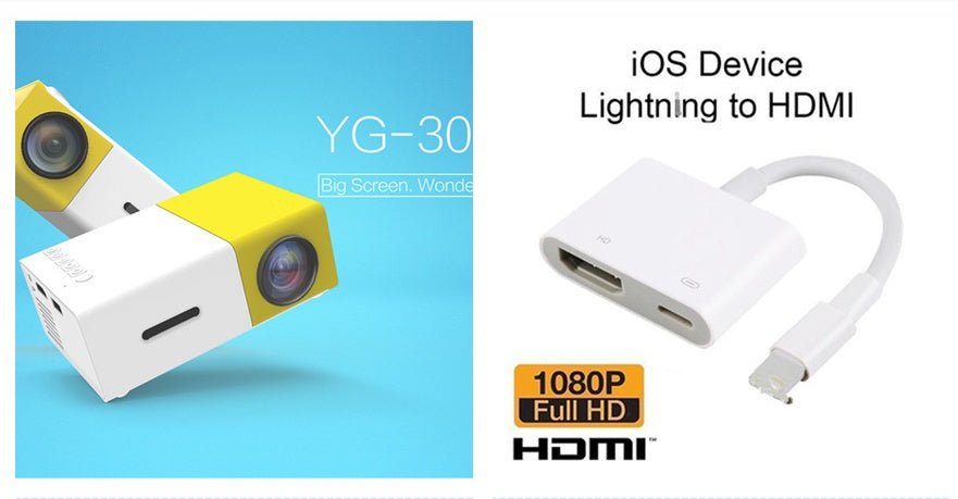 Mini projecteur portable HD 1080P avec haute résolution et format 16:9/4:3 - IVOIRART.COM